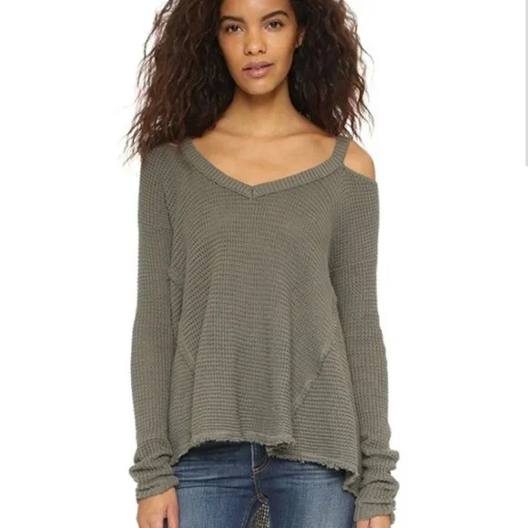 Free People Olive Green Sweater - Picture 1 of 6